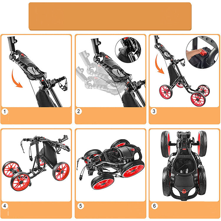 Foldable 4 Wheels Golf Trolley